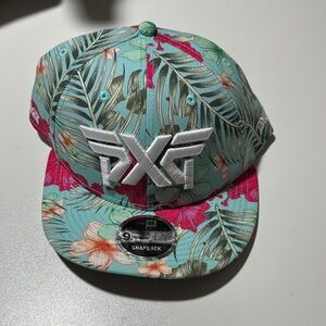 PXG Floral Snapback Hat - Green and Pink